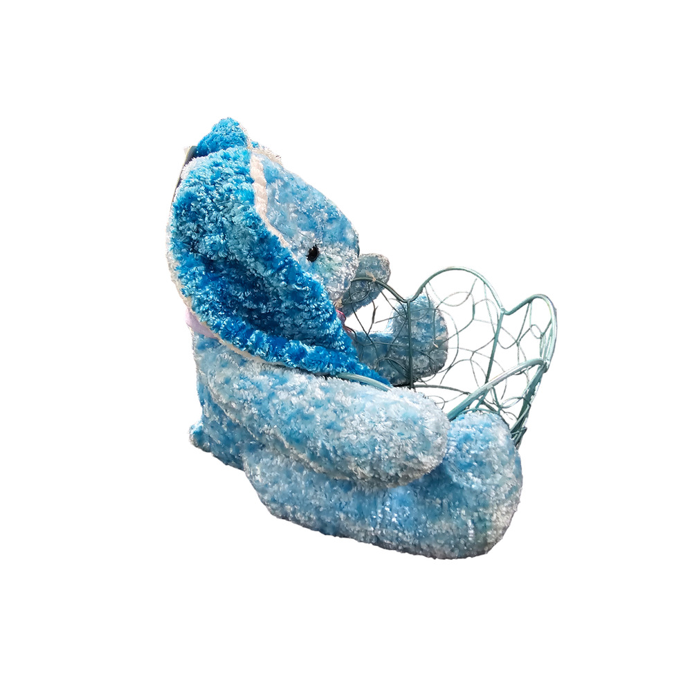 Vintage 1990s Dan Dee Blue Easter Bunny with Wire Basket - NWT - Picture 7 of 10